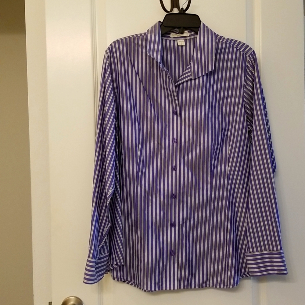 Blue & White Coldwater Creek Blouse